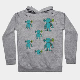 Eared Alien Pattern Hoodie